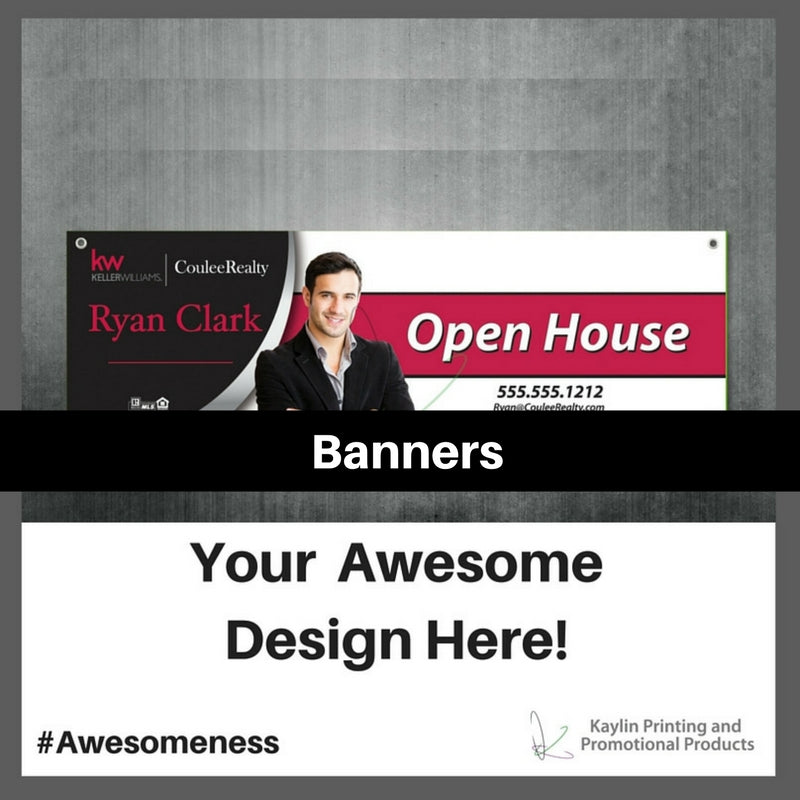 Banners personalized with your custom imprint or logo.