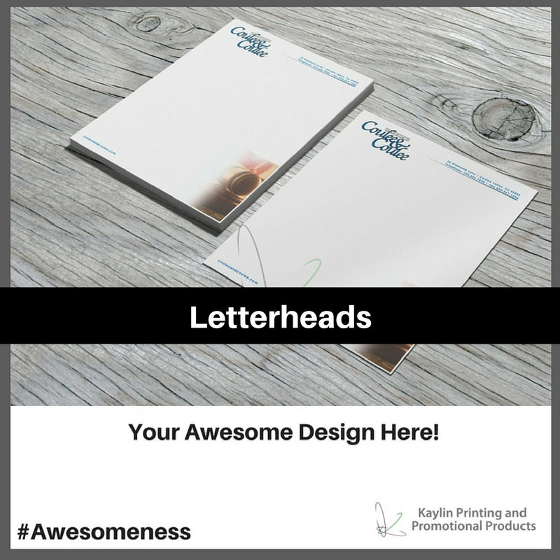 Letterheads printed and personalized with your custom imprint or logo.