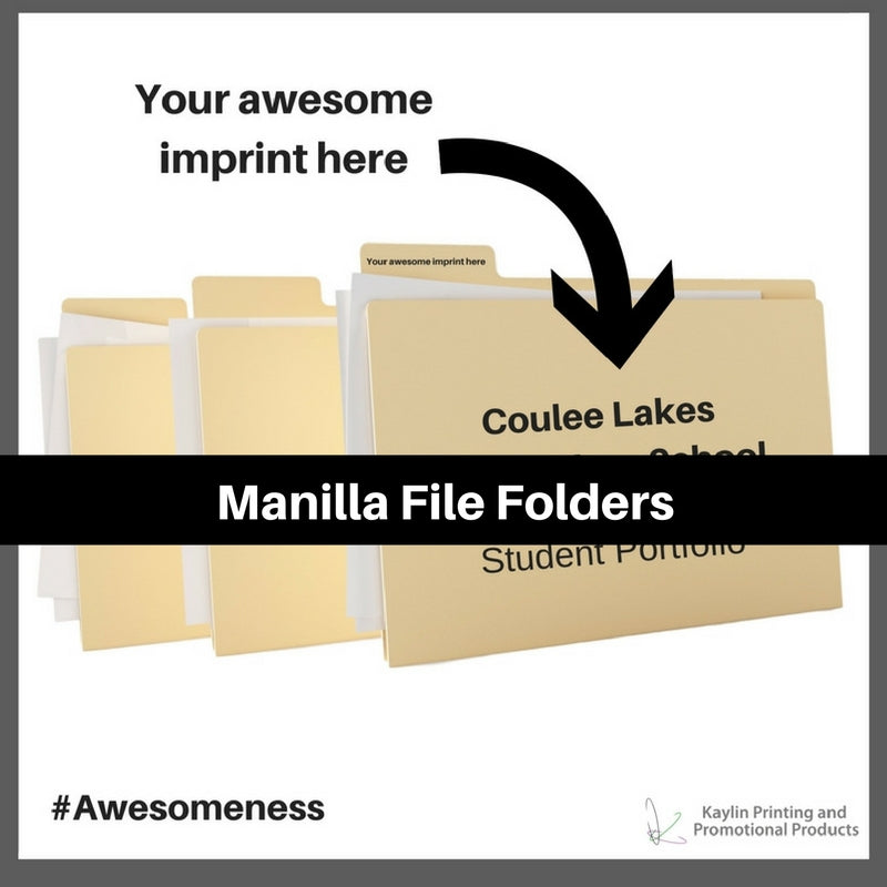 Manilla File Folders printed and personalized with your custom imprint or logo.
