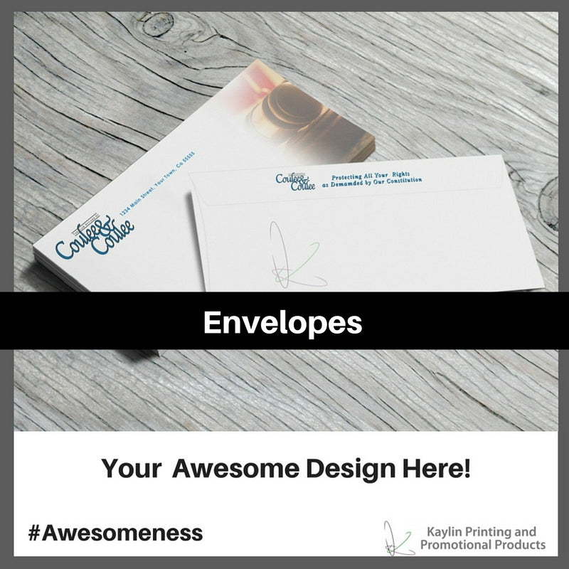 Envelopes personalized with your custom imprint or logo.