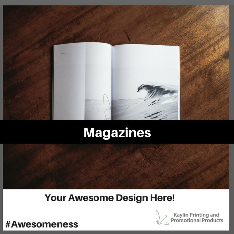 Magazines printed and personalized with your custom imprint or logo.