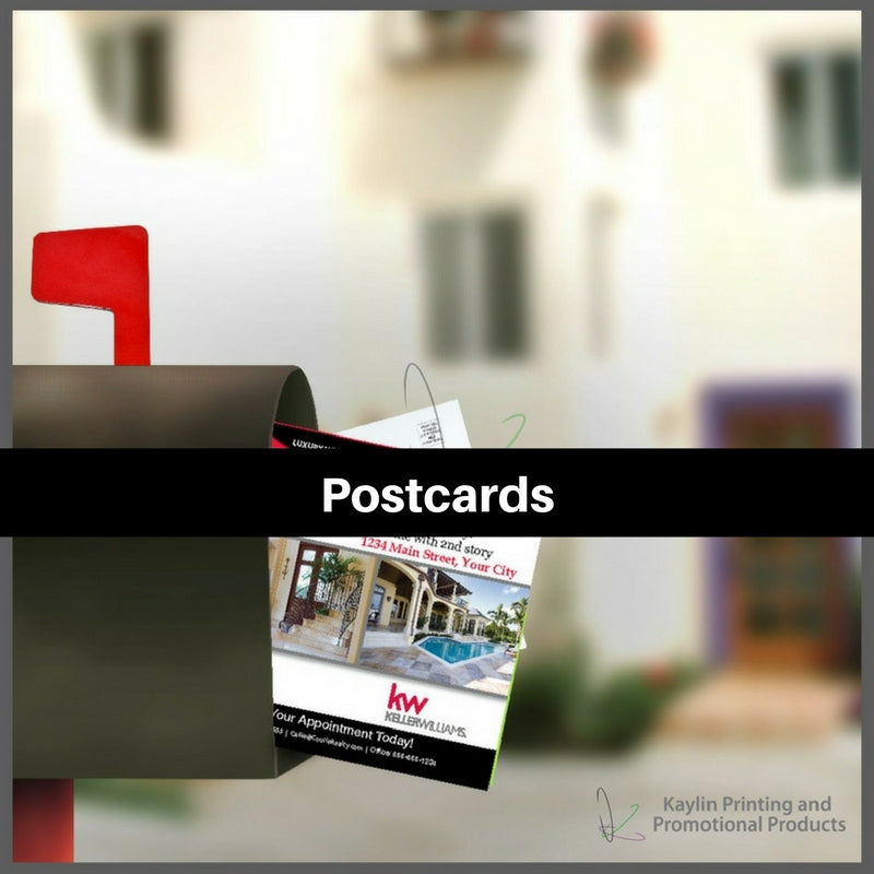Postcards printed and personalized with your custom imprint or logo.