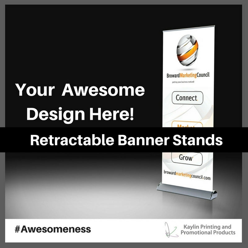 Retractable Banner Stands personalized with your custom imprint or logo.