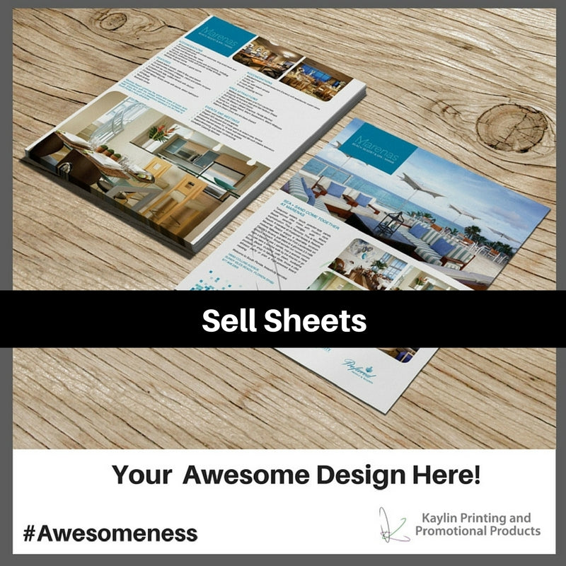 Sell Sheets Sale Sheets printed and personalized with your custom imprint or logo.