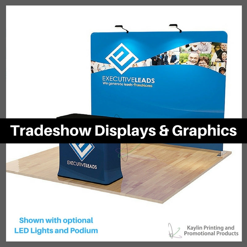Tradeshow Displays and Graphics personalized with your custom imprint or logo.