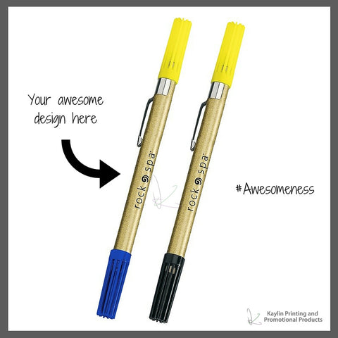 BCN-H3711-001 Drimark Double Exposure Highlighter & Ballpoint Pen Combo personalized with your custom imprint or logo.