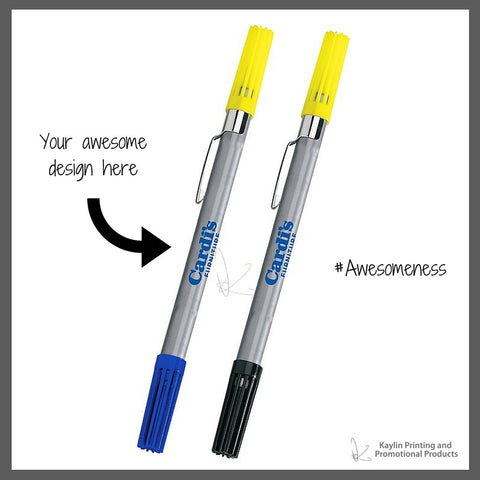 BCN-H3811-001 Drimark Double Exposure Highlighter & Ballpoint Pen Combo personalized with your custom imprint or logo.