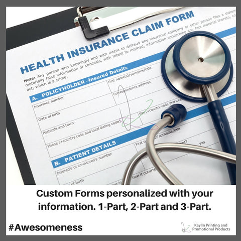 Custom Forms personalized with your information. 1-Part, 2-Part and 3-Part.