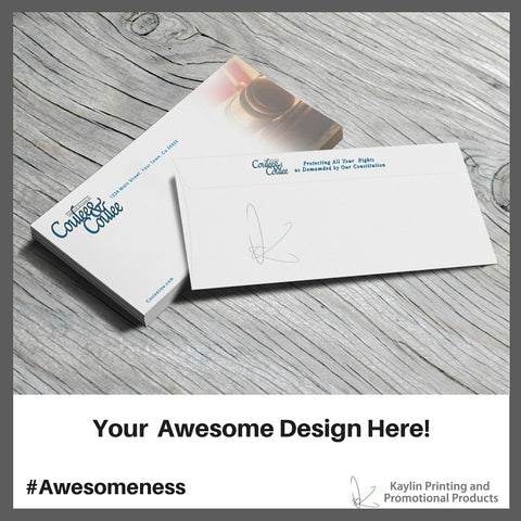 KP-ENV-10-NW Custom printed full color regular #10 envelopes personalized with your custom imprint or logo