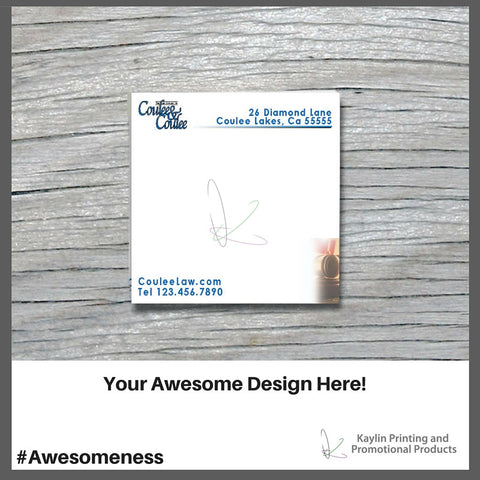 KPP-SN-001 Bic Adhesive notepads | Sticky Notes personalized with your custom imprint or logo. 3" x 3" 3x3