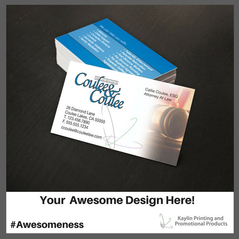 KYN-BC-001 Custom printed full color silk business cards personalized with your custom imprint or logo