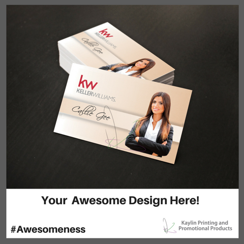 KYN-BC-001 Custom printed full color business cards personalized with your custom imprint or logo. Uncoated stock.