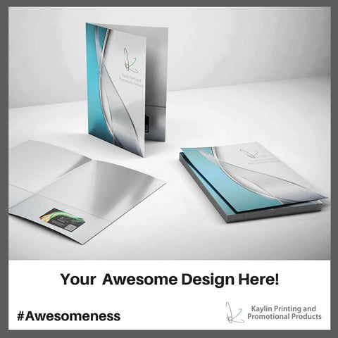 KYN-FOLDER-001 Custom printed full color presentation folders with pockets personalized with your custom imprint or logo
